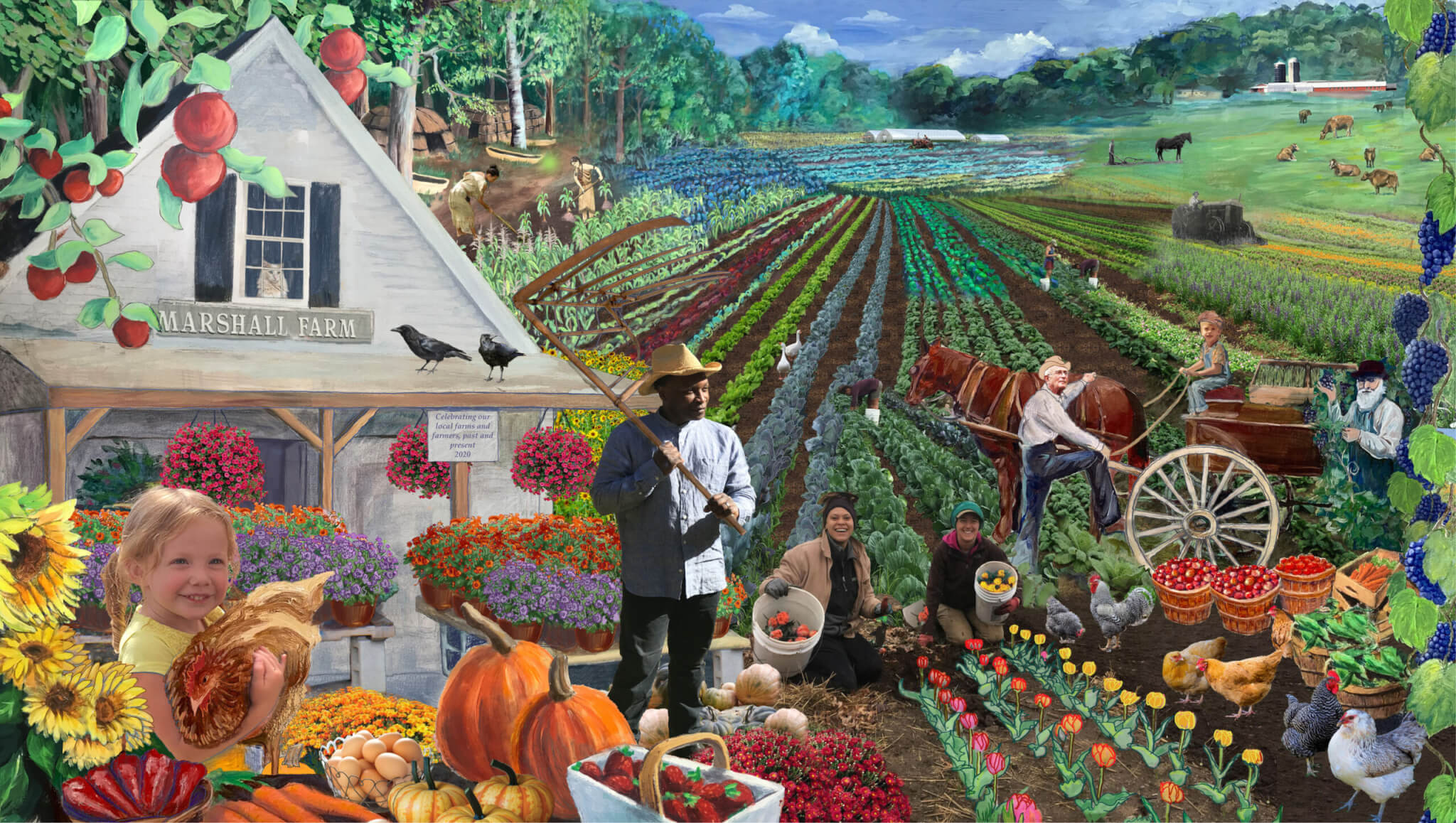 Our Local Farms Mural. Art for All designed the Local Farms mural on Beharrell St. and involved 127 people in painting it. Courtesy photo.