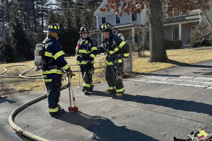 Firefighters tackled a blaze