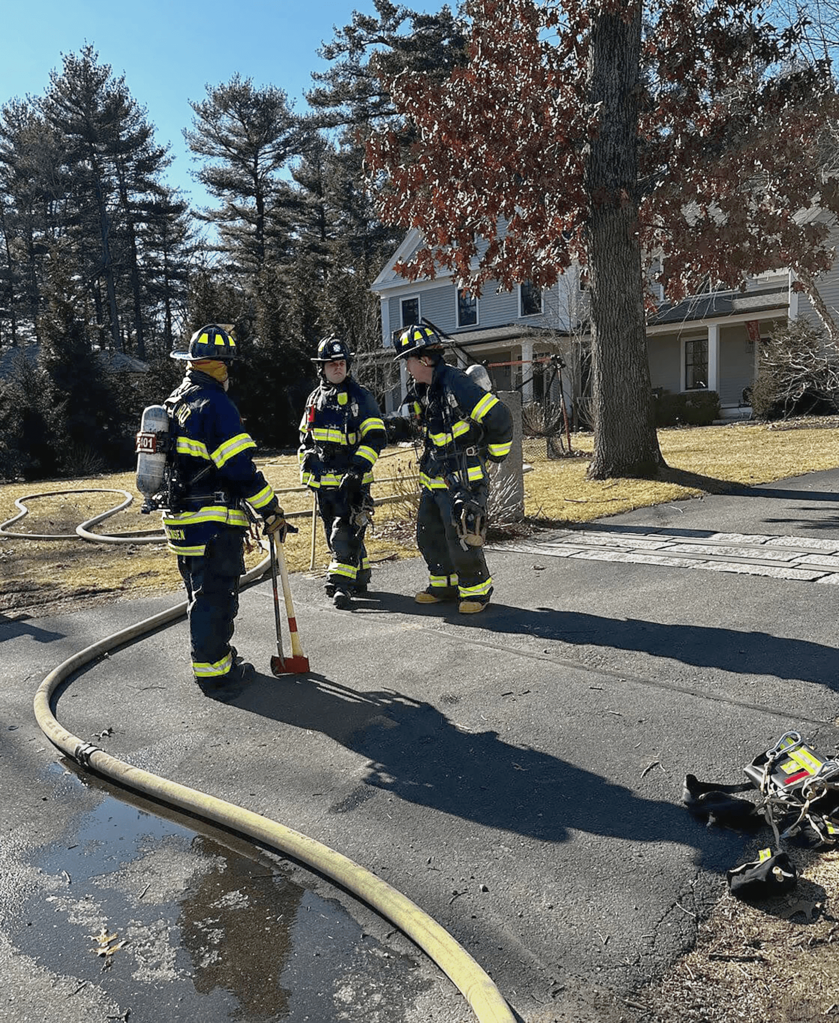 Firefighters tackled a blaze